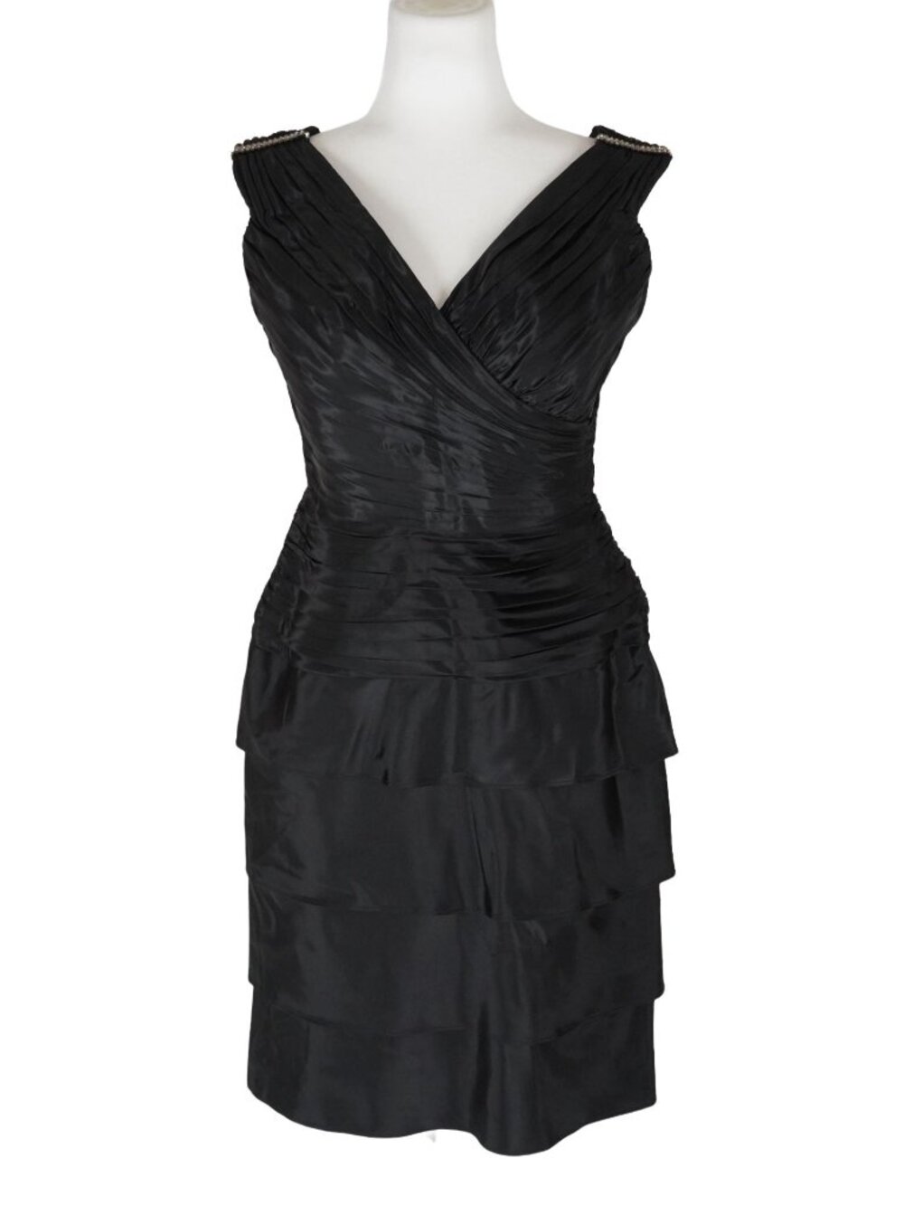 Vintage Tadashi Dress Size 8 Cocktail Party Little Black Dress with‎ Rhinestones